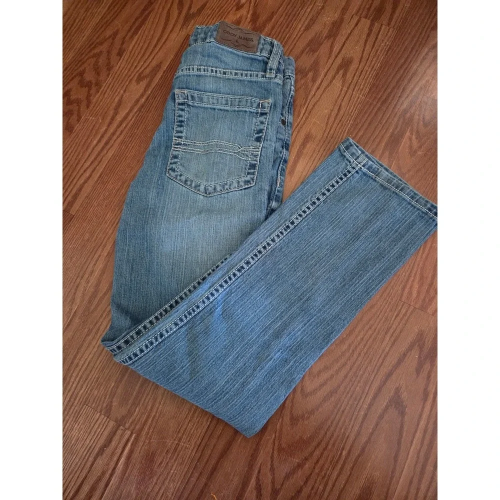 Cody James Boys Blue Denim Jeans Size 16 Medium Wash Adjustable Waist Bootcut
